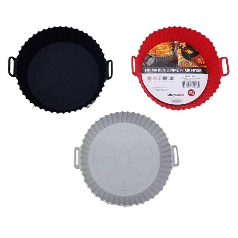 Forro para Fritadeira Forma Silicone Air Fryer Micro-ondas Com Alça