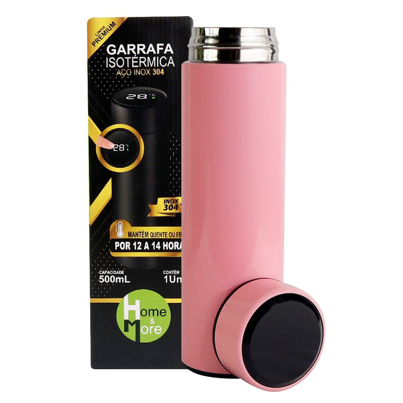 Garrafa Isotérmica em Aço Inox 500ml - Rosa
